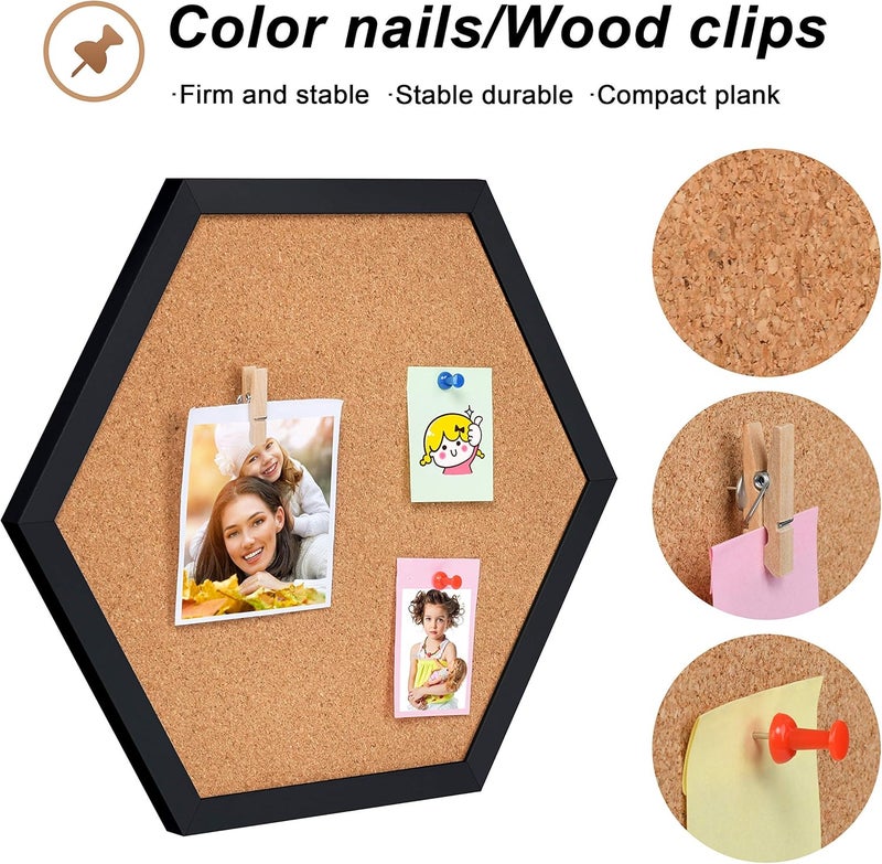 Facilife 4 Packs Cork Board,Corkboards for Wall,Small Cork Board Decorations,Cork Boards for Walls with Frame, Decorative for Office, School & Home - Image 2